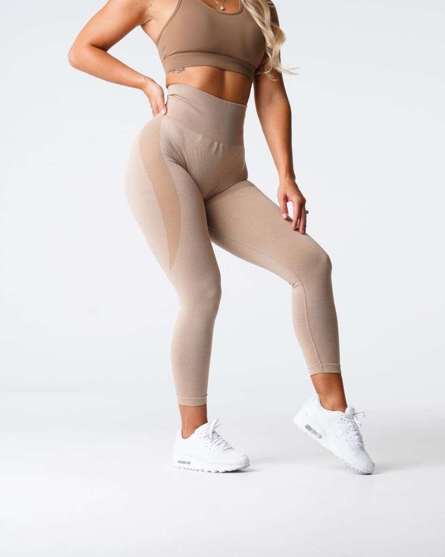 Beige Women's NVGTN Contour Seamless Leggings Dubai | Jjd4o4ej