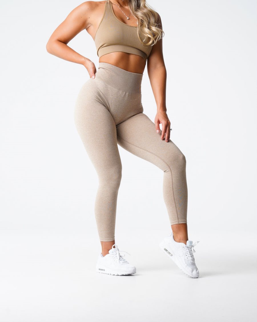 Beige Women's NVGTN Scrunch Seamless Leggings Dubai | uORb1R4h