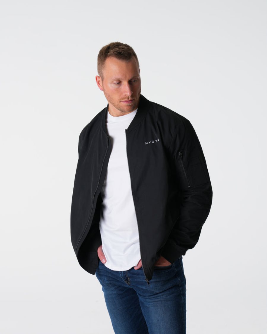 Black Men's NVGTN Bomber Jackets Dubai | CitFznIu