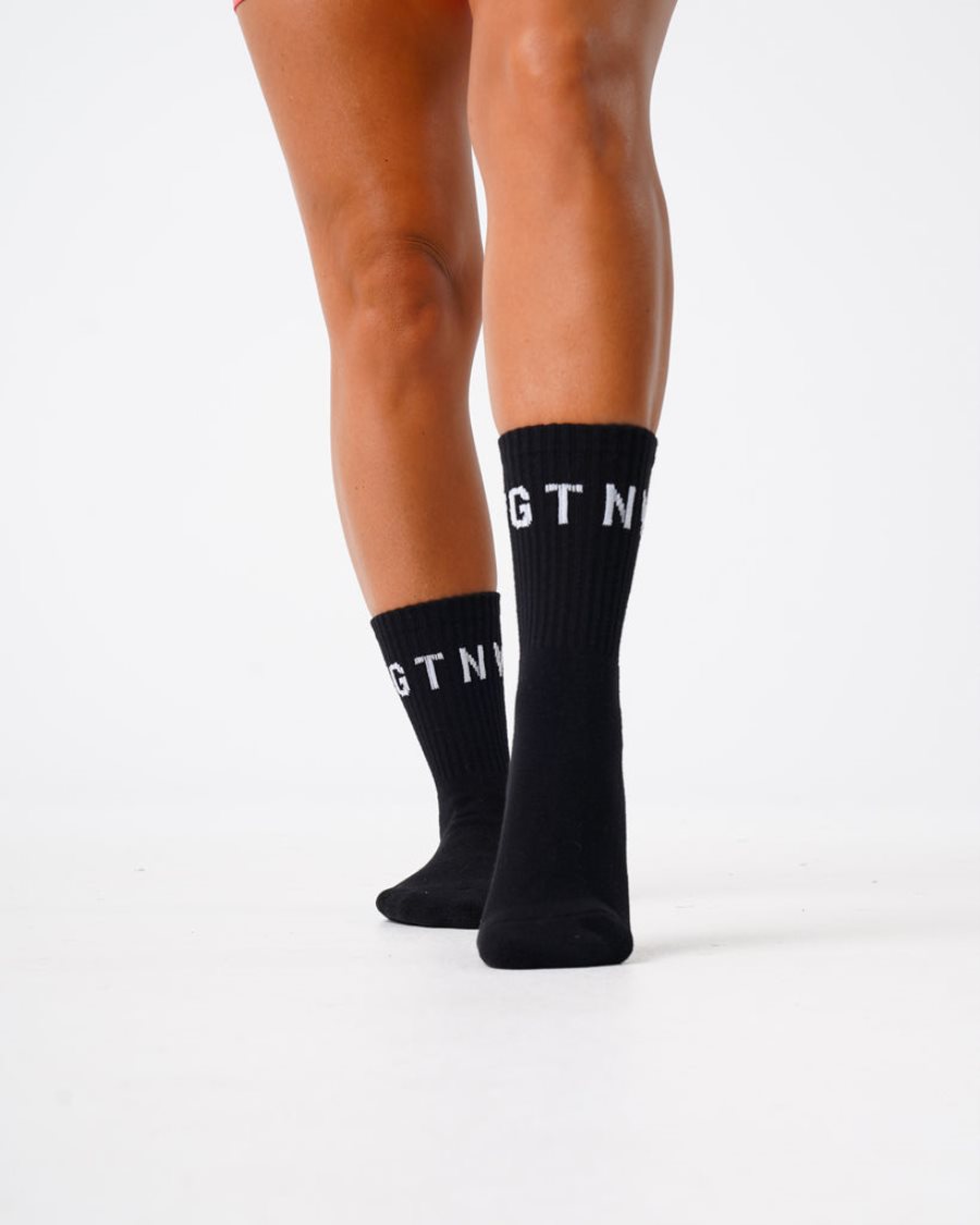 Black Men's NVGTN Crew Socks Accessories Dubai | FDLMYGuf