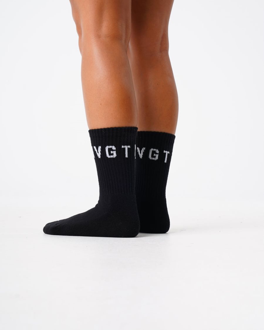 Black Men's NVGTN Crew Socks Accessories Dubai | FDLMYGuf