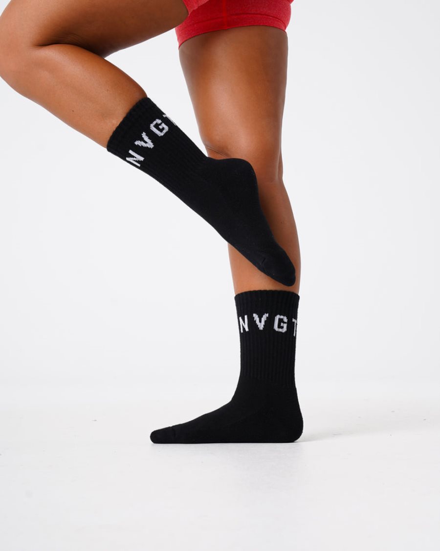 Black Men\'s NVGTN Crew Socks Accessories Dubai | FDLMYGuf