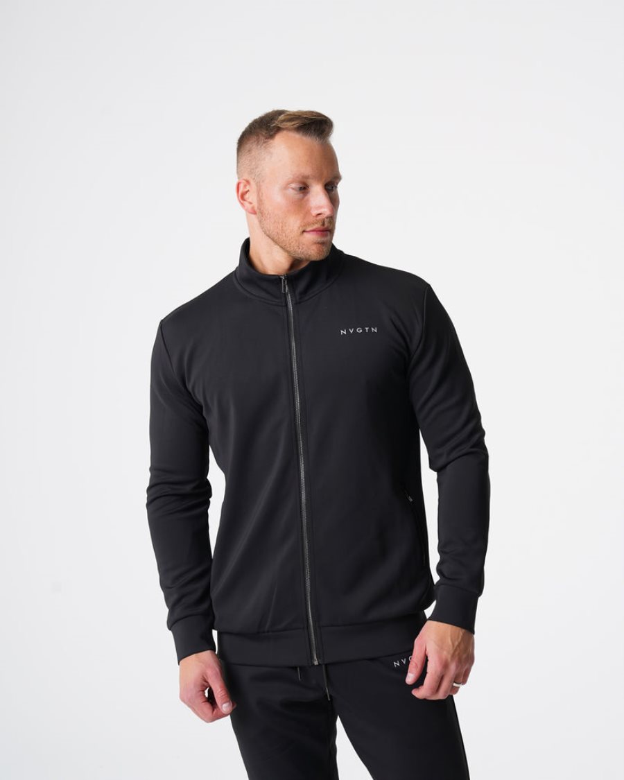 Black Men's NVGTN Track Jackets Dubai | eiyCMETq