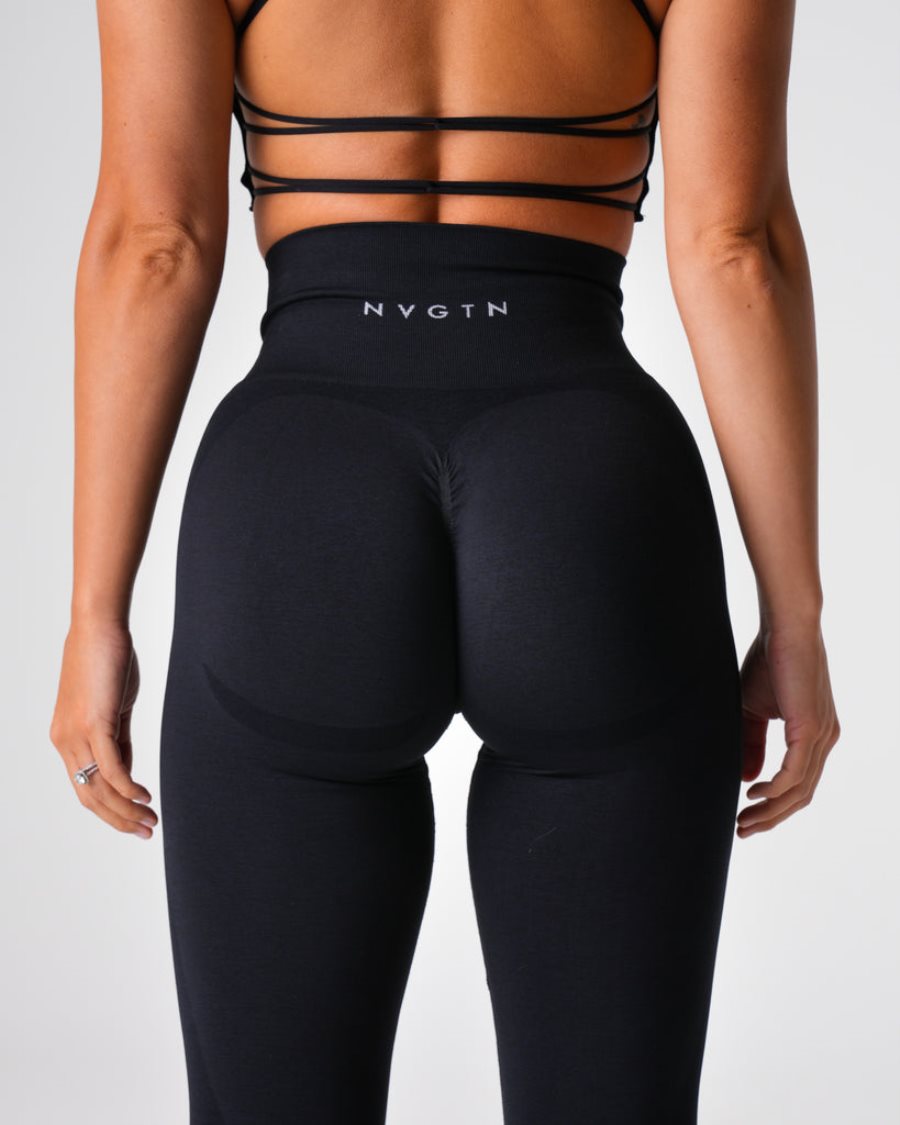 Black Women's NVGTN Contour 2.0 Seamless Leggings Dubai | FSftaeoT