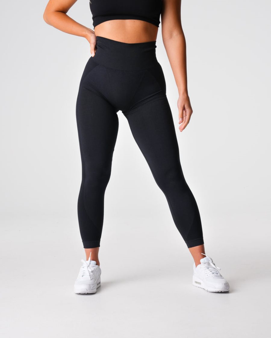 Black Women's NVGTN Contour 2.0 Seamless Leggings Dubai | FSftaeoT