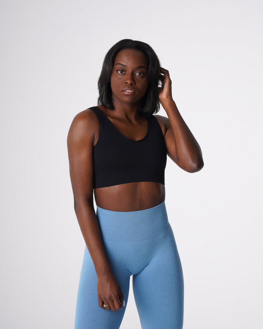 Black Women's NVGTN Elevate Seamless Sports Bra Dubai | nxWzFU21