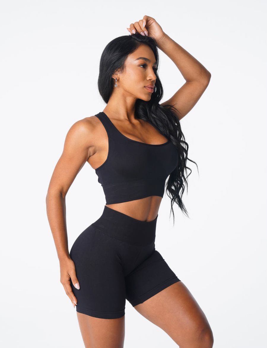 Black Women's NVGTN Ignite Seamless Sports Bra Dubai | LRnRwLUA