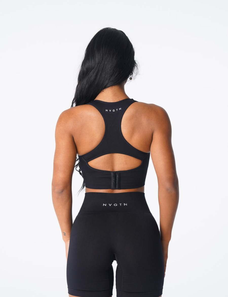 Black Women's NVGTN Ignite Seamless Sports Bra Dubai | LRnRwLUA