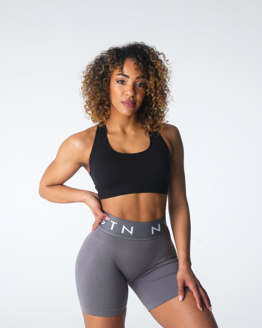 Black Women's NVGTN Inspire Seamless Sports Bra Dubai | zEUbQd0P