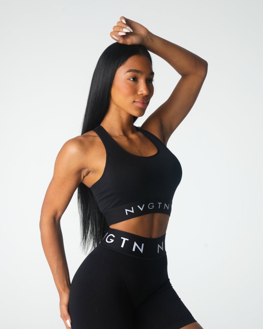 Black Women's NVGTN Legacy Sport Seamless Sports Bra Dubai | lsrBytbU