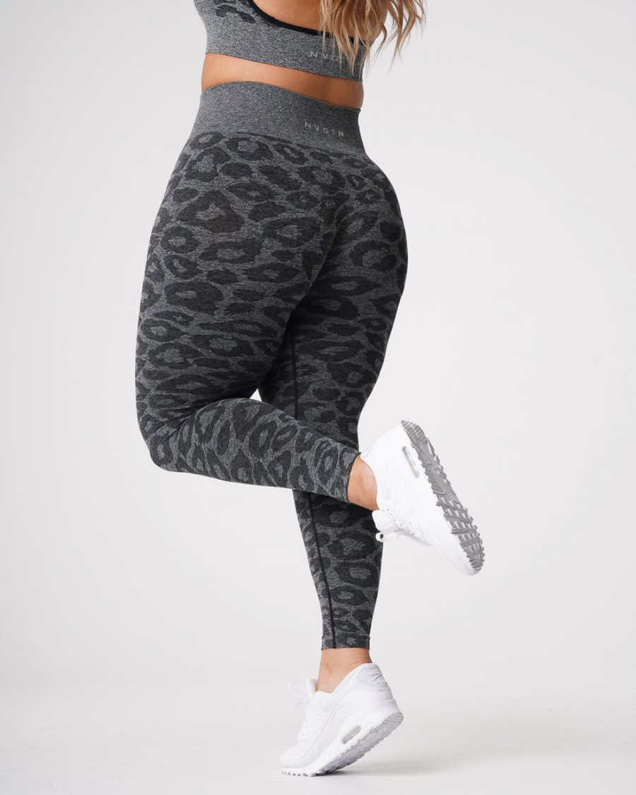 Black Women's NVGTN Leopard Seamless Leggings Dubai | GOjNztvD