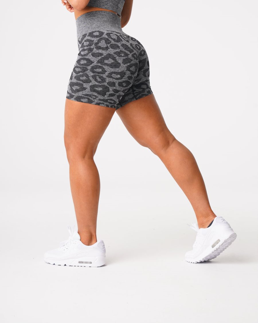 Black Women's NVGTN Leopard Seamless Shorts Dubai | beohGsXi