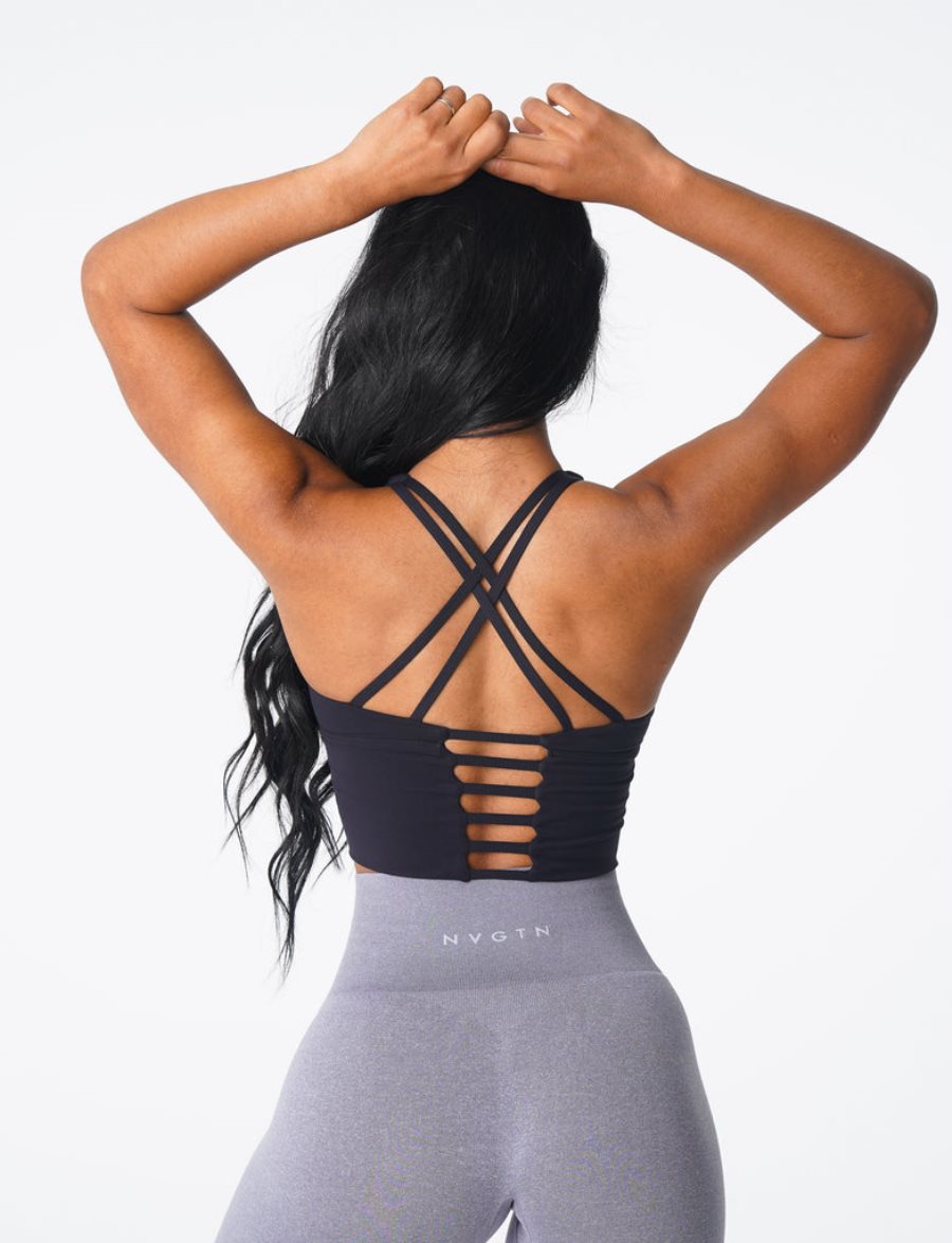 Black Women's NVGTN Matrix Sports Bra Dubai | HY9bD2pY