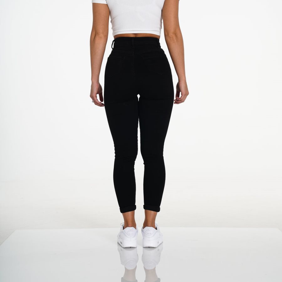 Black Women's NVGTN Navishape Ripped Jeans Dubai | ire77lFa