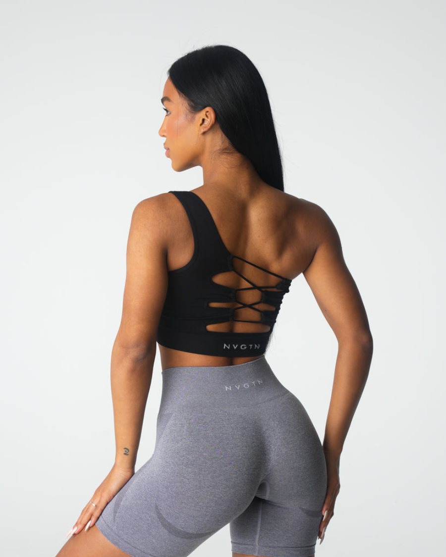 Black Women's NVGTN Passion Seamless Sports Bra Dubai | C0llSvlI