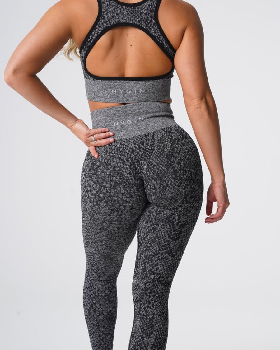 Black Women's NVGTN Snakeskin Seamless Leggings Dubai | ZbdZx3xG