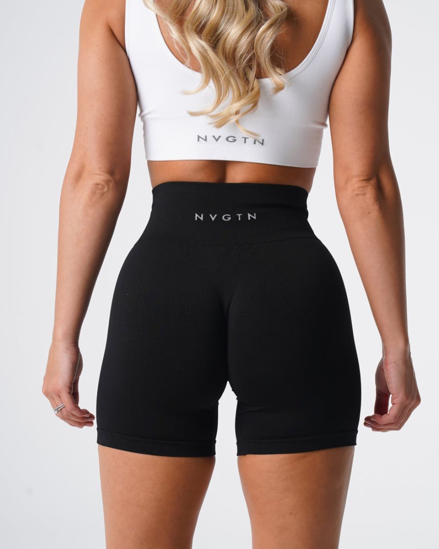 Black Women's NVGTN Solid Seamless Shorts Dubai | FP0EbZKv