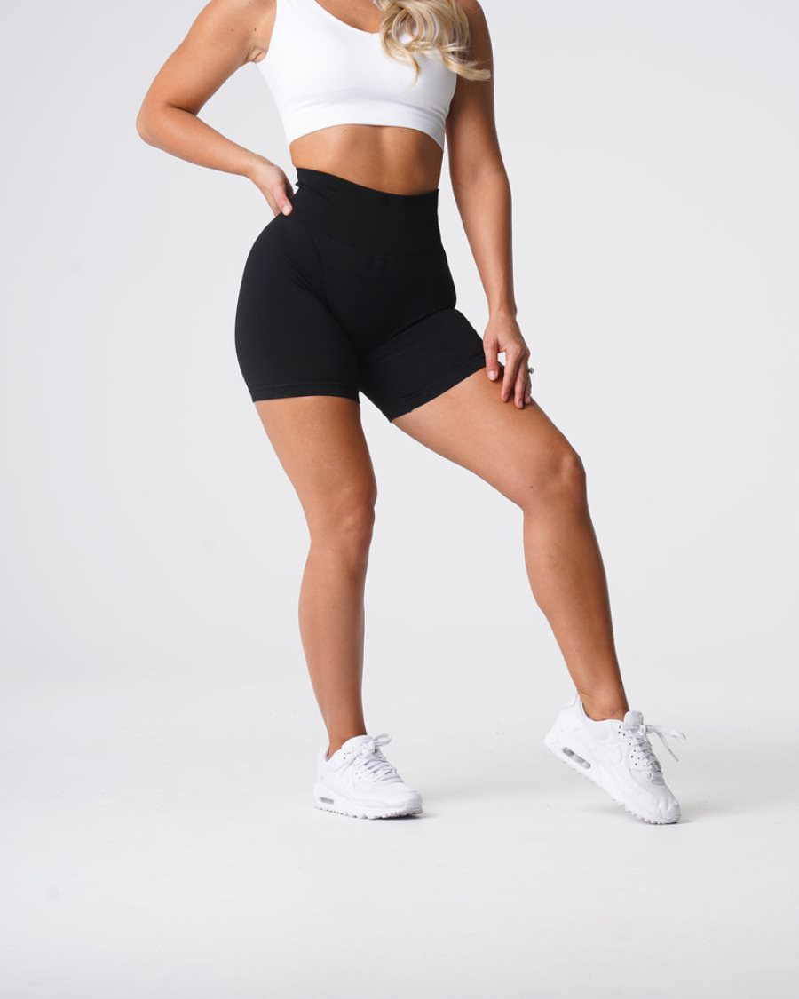 Black Women's NVGTN Solid Seamless Shorts Dubai | FP0EbZKv