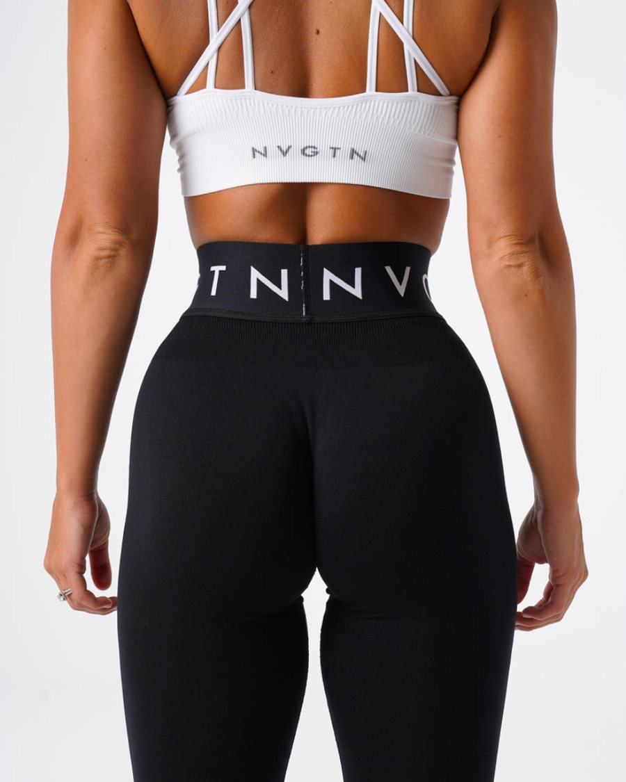 Black Women's NVGTN Sport Seamless Leggings Dubai | WDPtNqQi