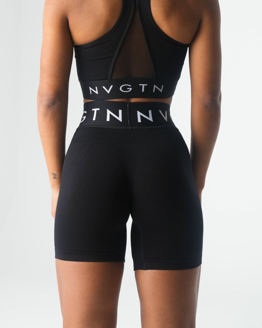 Black Women's NVGTN Sport Seamless Shorts Dubai | Mucsujaf