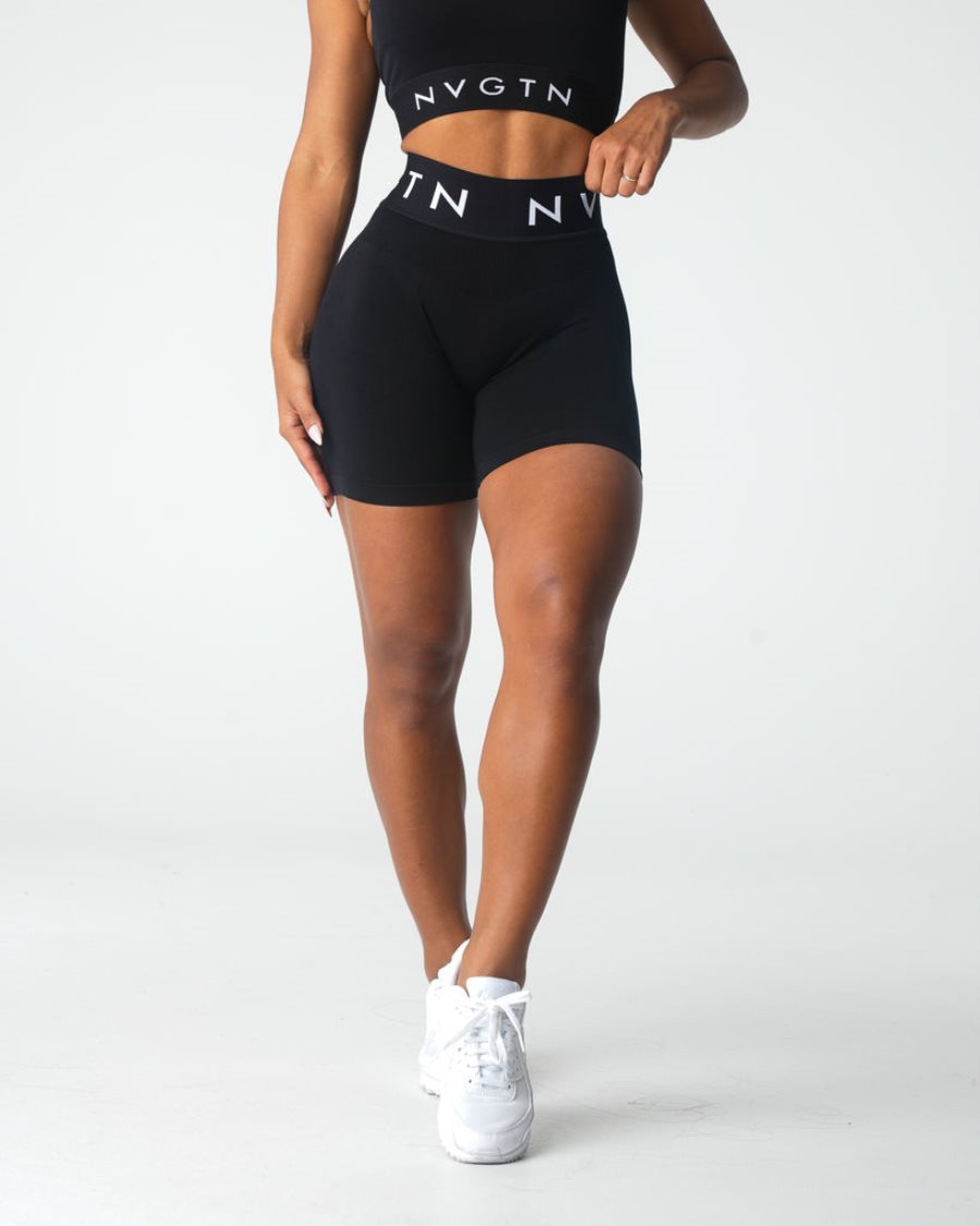 Black Women\'s NVGTN Sport Seamless Shorts Dubai | Mucsujaf