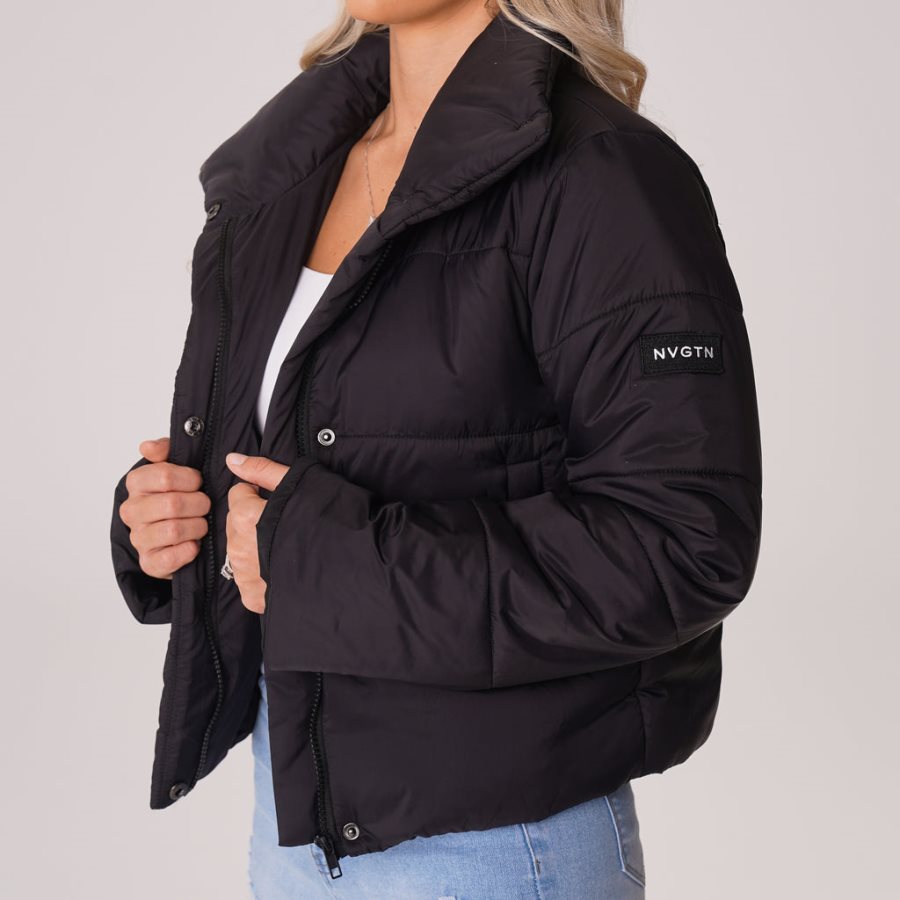 Black Women's NVGTN Winter Nights Puffer Jackets Dubai | O4dfW8QV