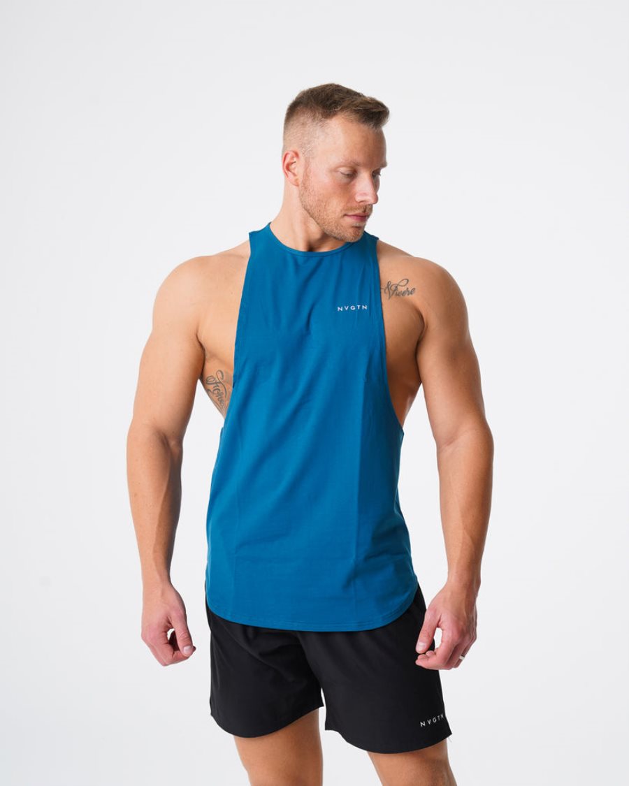 Blue Men's NVGTN Pulse Edge Tanks Dubai | YRdXhGjZ