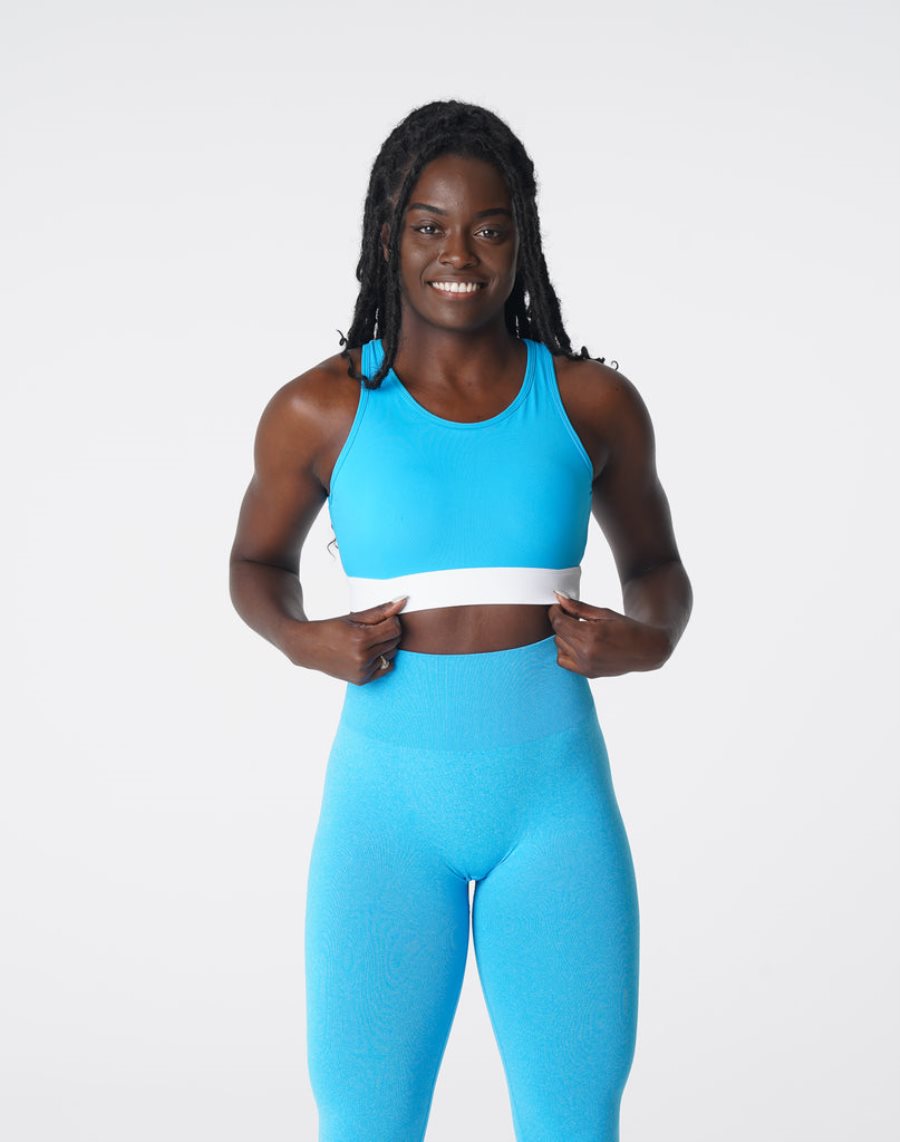 Blue Women's NVGTN Agility Sports Bra Dubai | t9cZI4cd