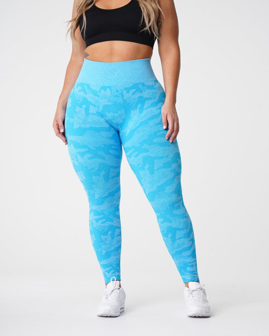 Blue Women\'s NVGTN Camo Seamless Leggings Dubai | Acbm8T6G