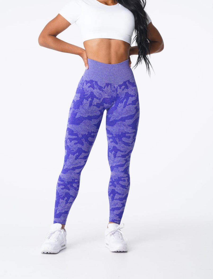 Blue Women's NVGTN Camo Seamless Leggings Dubai | xefACGgK