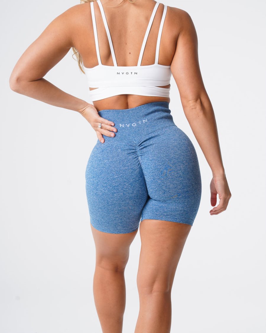 Blue Women's NVGTN Scrunch Seamless Shorts Dubai | xJsgYkCG