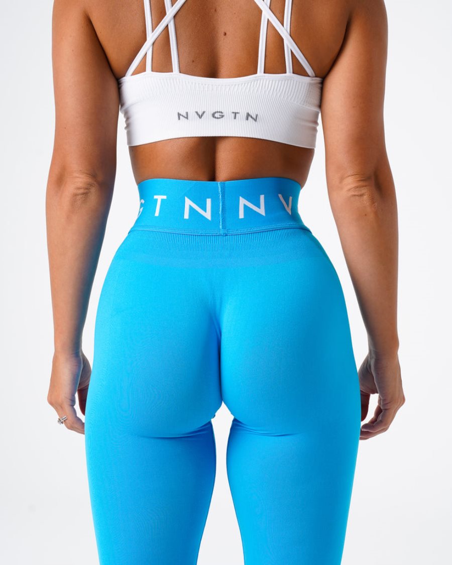 Blue Women's NVGTN Sport Seamless Leggings Dubai | hQNIplZd