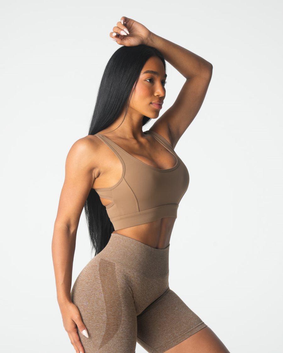 Brown Women's NVGTN Allure Sports Bra Dubai | xlzEBVlb