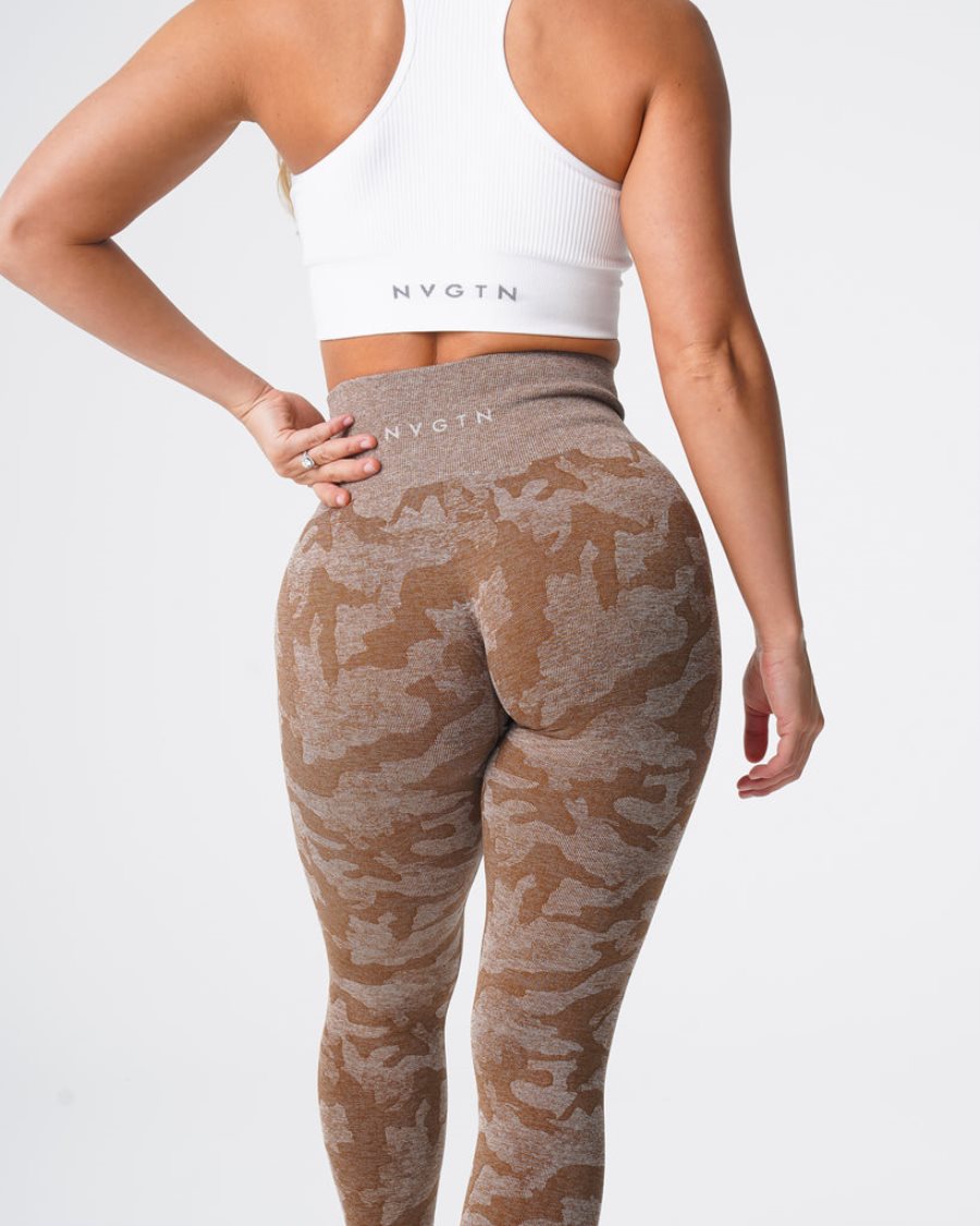 Brown Women's NVGTN Camo Seamless Leggings Dubai | LSwcMhhk