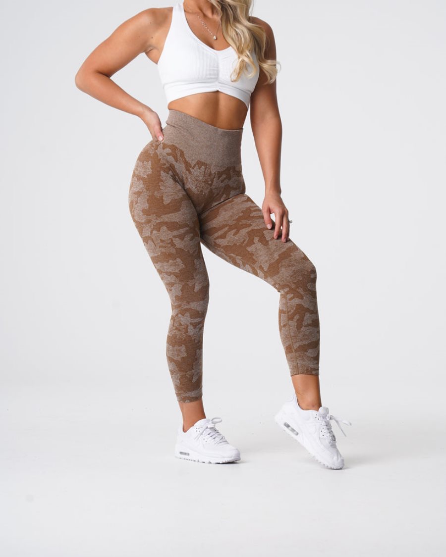 Brown Women's NVGTN Camo Seamless Leggings Dubai | LSwcMhhk