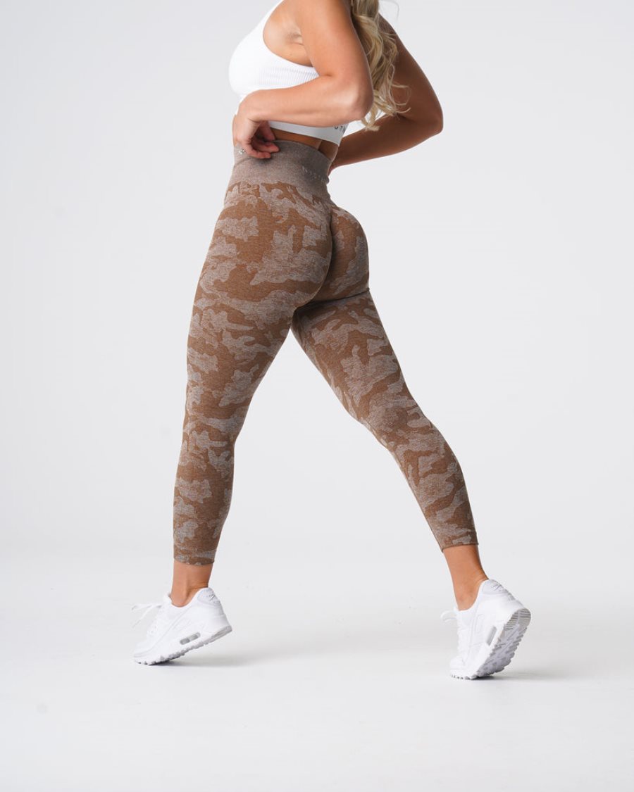 Brown Women's NVGTN Camo Seamless Leggings Dubai | LSwcMhhk