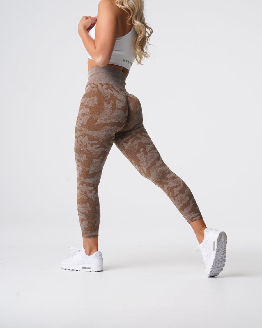 Brown Women\'s NVGTN Camo Seamless Leggings Dubai | LSwcMhhk