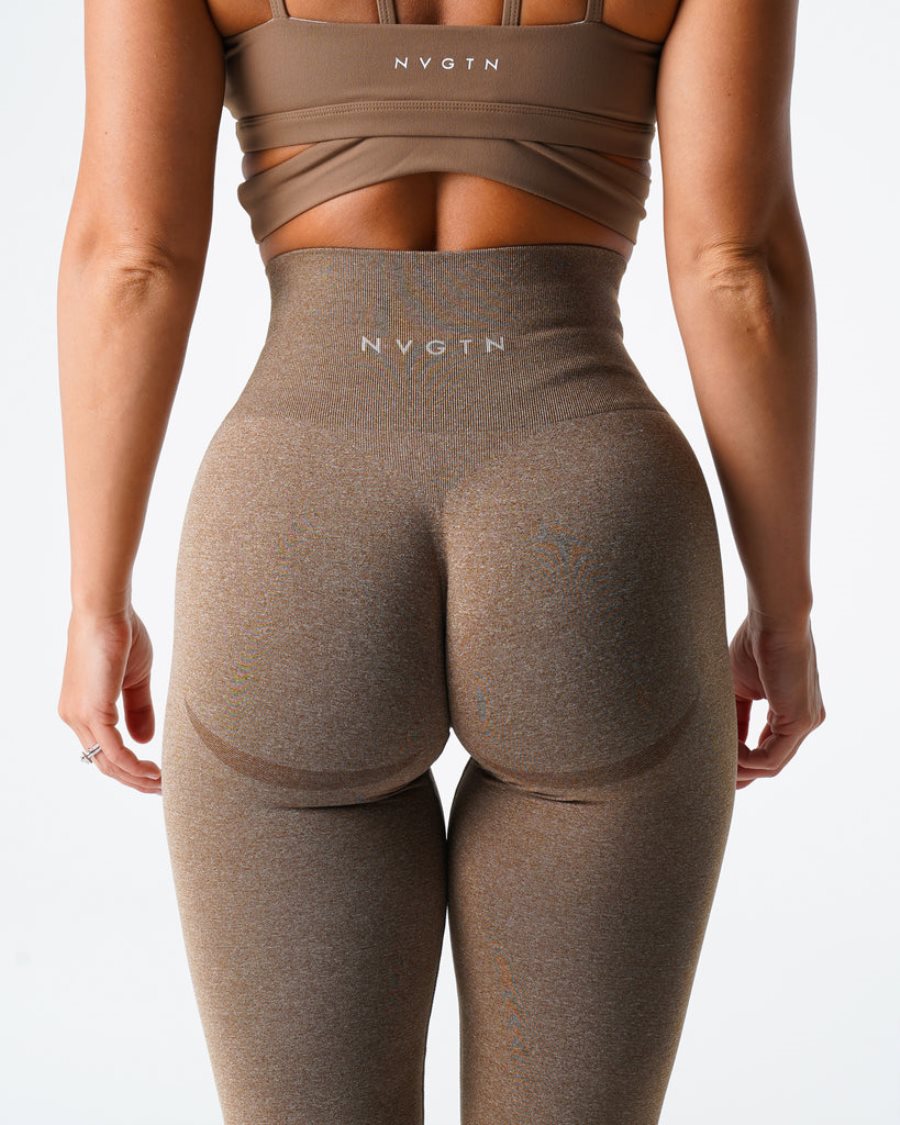 Brown Women's NVGTN Curve Seamless Leggings Dubai | 3SeHTjPG