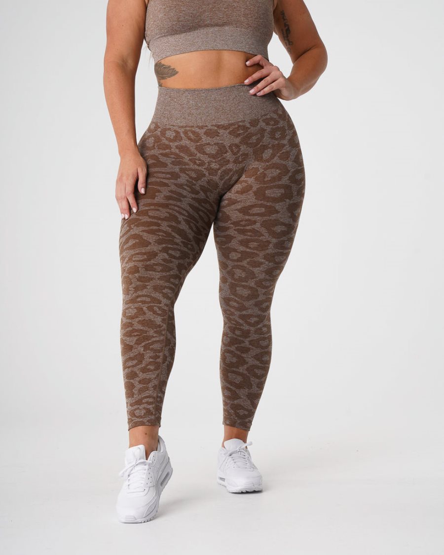 Brown Women\'s NVGTN Leopard Seamless Leggings Dubai | fYc6iJDK