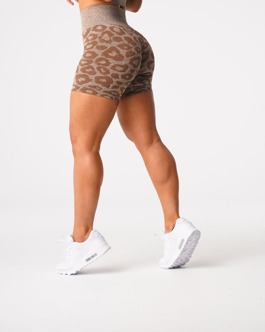 Brown Women's NVGTN Leopard Seamless Shorts Dubai | Nb7sBOiE