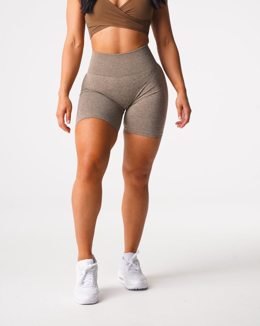 Brown Women's NVGTN Scrunch Seamless Shorts Dubai | 5xdBB6Tx