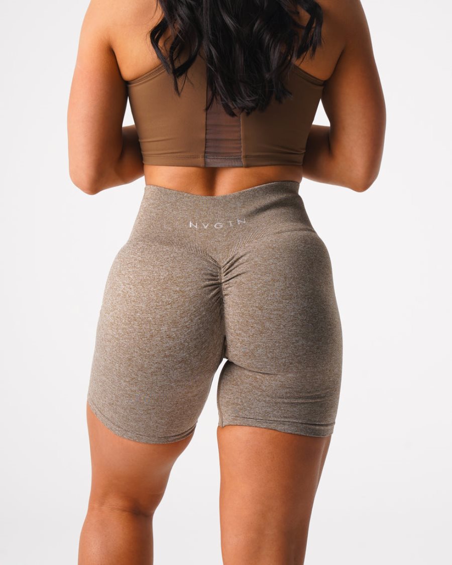 Brown Women's NVGTN Scrunch Seamless Shorts Dubai | 5xdBB6Tx