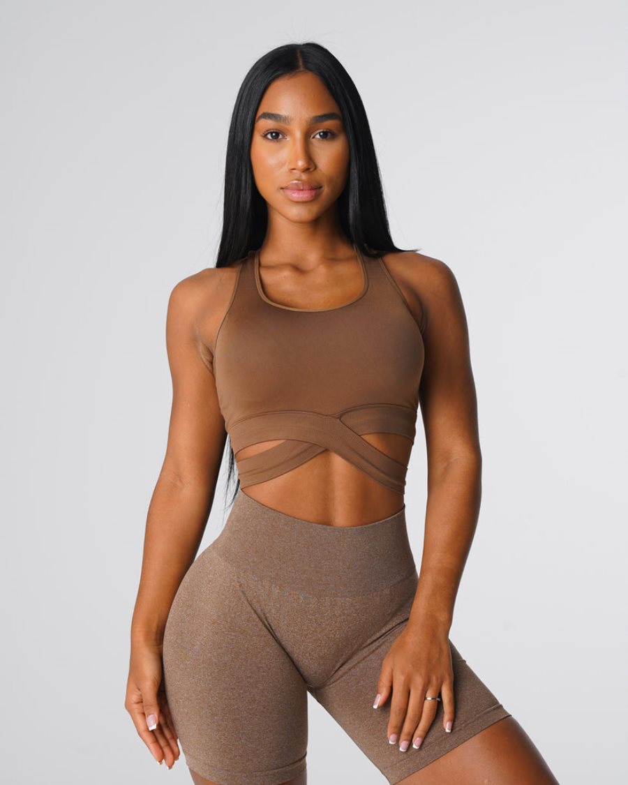 Brown Women's NVGTN Sculpt Seamless Bra Top Tops Dubai | O5LbbtFq