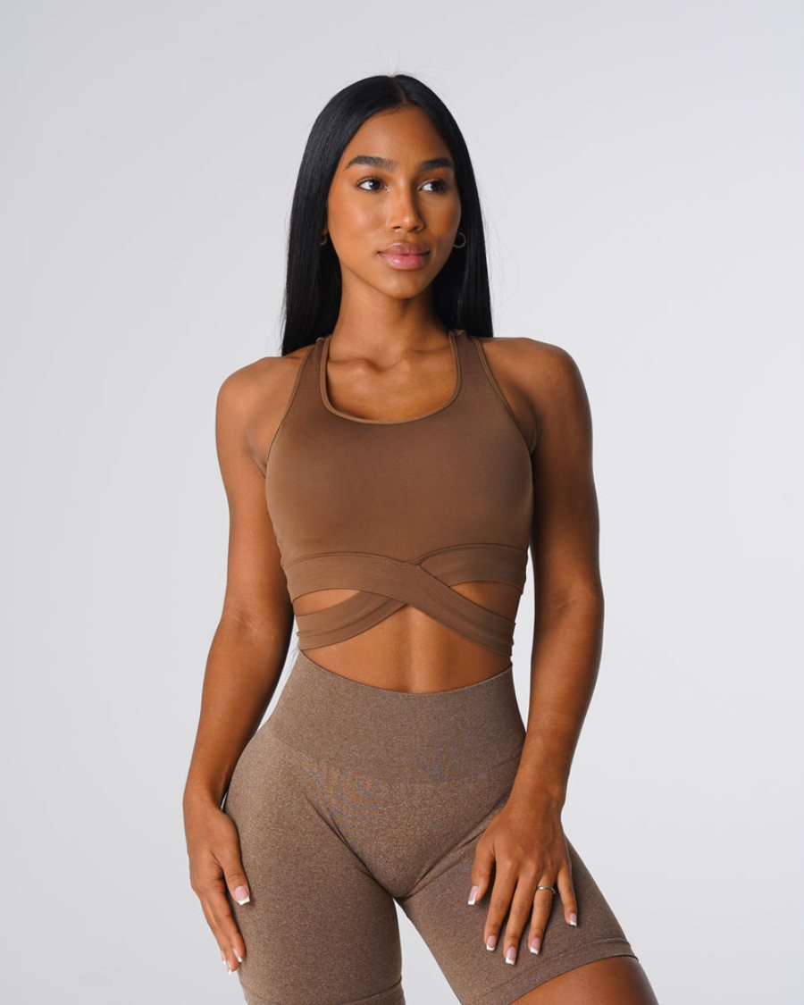 Brown Women\'s NVGTN Sculpt Seamless Bra Top Tops Dubai | O5LbbtFq