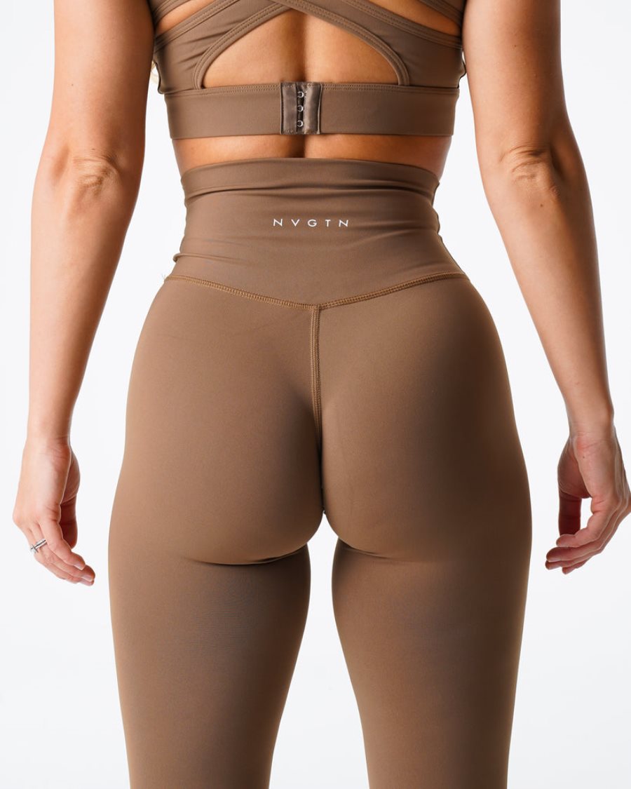 Brown Women's NVGTN Signature 2.0 Leggings Dubai | F1B9YWm9