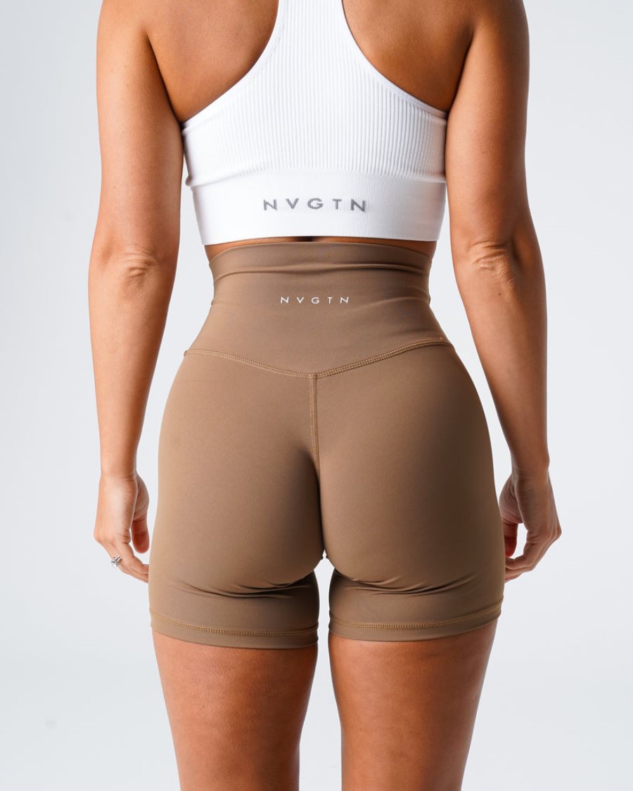 Brown Women's NVGTN Signature 2.0 Shorts Dubai | MewPe9a8