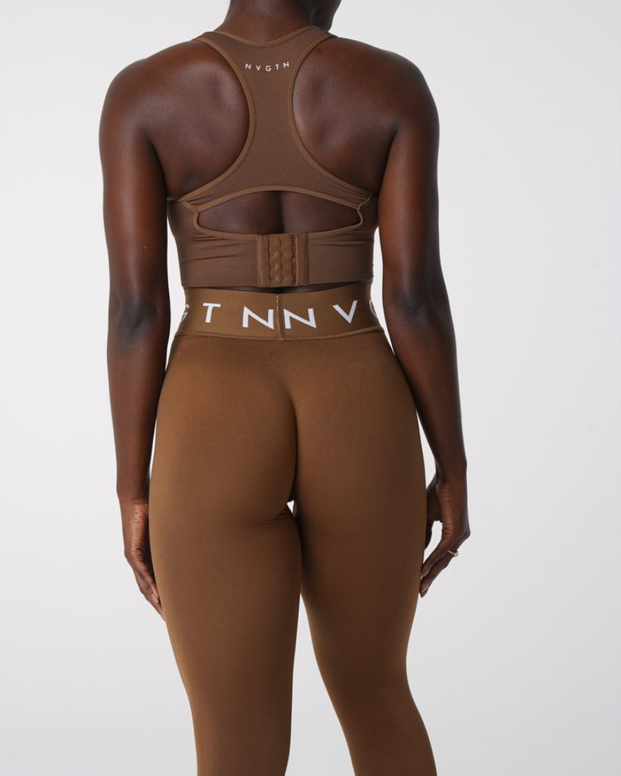 Brown Women's NVGTN Sport Seamless Leggings Dubai | aMvXS7nU