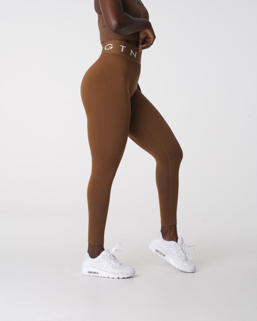 Brown Women's NVGTN Sport Seamless Leggings Dubai | aMvXS7nU