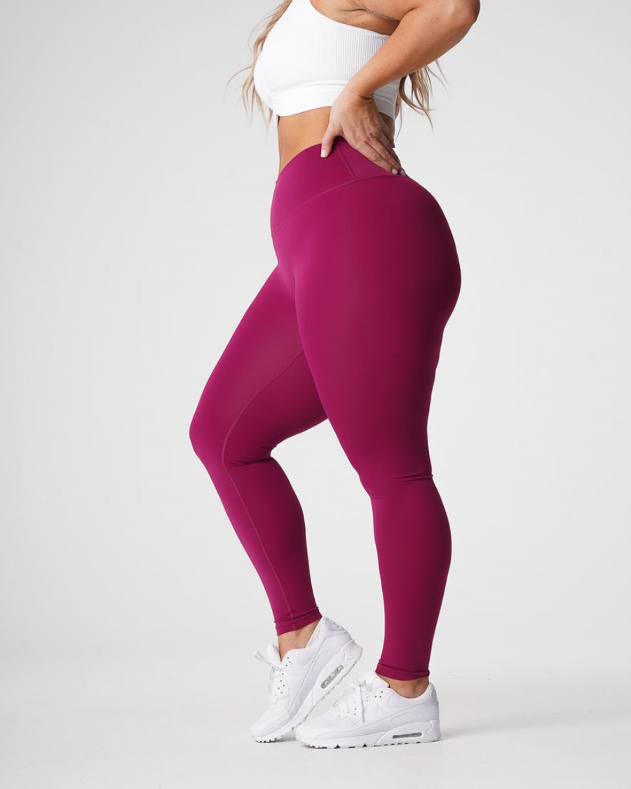 Burgundy Women's NVGTN Signature 2.0 Leggings Dubai | QXeKqVVZ