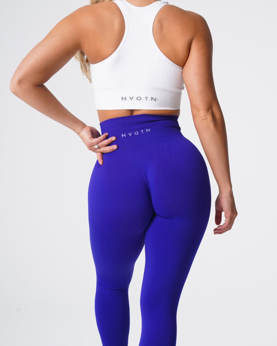 Dark Blue Women's NVGTN Solid Seamless Leggings Dubai | aAkXbwpi